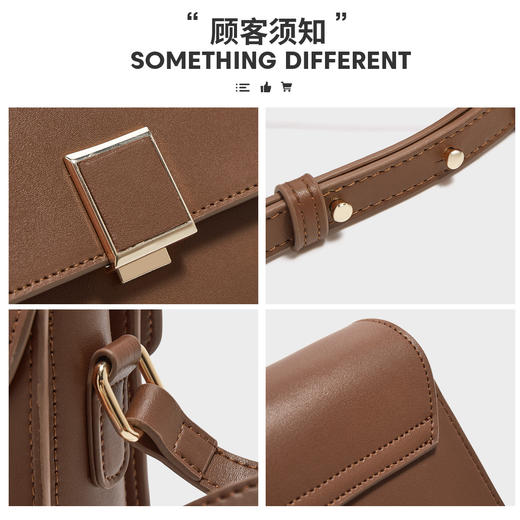 Safiya/索菲娅牛皮2022新款小方包单肩包包女式斜挎包女包 SF997009Y 商品图5