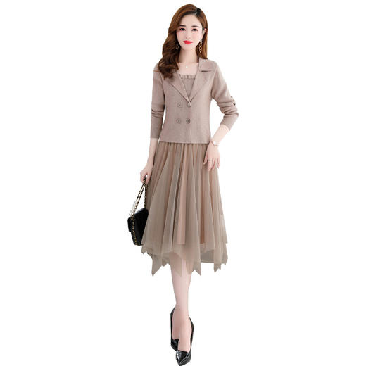 温柔风开衫针织套装法式显瘦气质早秋季连衣裙HR-WM68859 商品图4