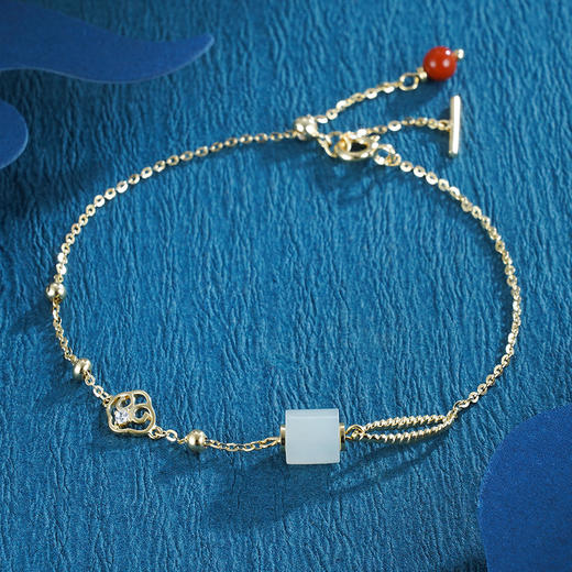 子佩集S925银【水云寒】和田玉手链【AS00125】镀金2210 商品图3