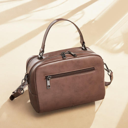 【直播秒杀】Safiya/索菲娅牛皮2022新款枕头包单肩包包女斜挎包手提女包 SF9135014Y 商品图7