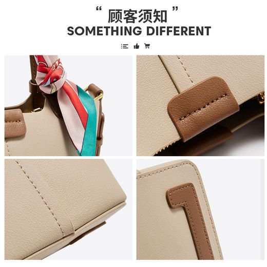 【立减30元】Safiya/索菲娅牛皮2022新款水桶包单肩包包女斜挎包手提女包 SF900013Y 商品图4