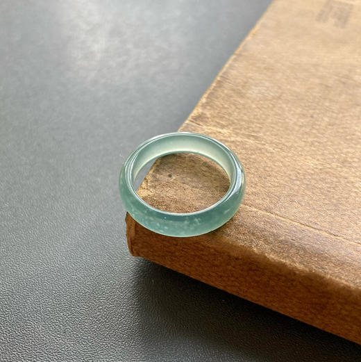 高冰种蓝水雪花棉翡翠指环11.5 商品图3