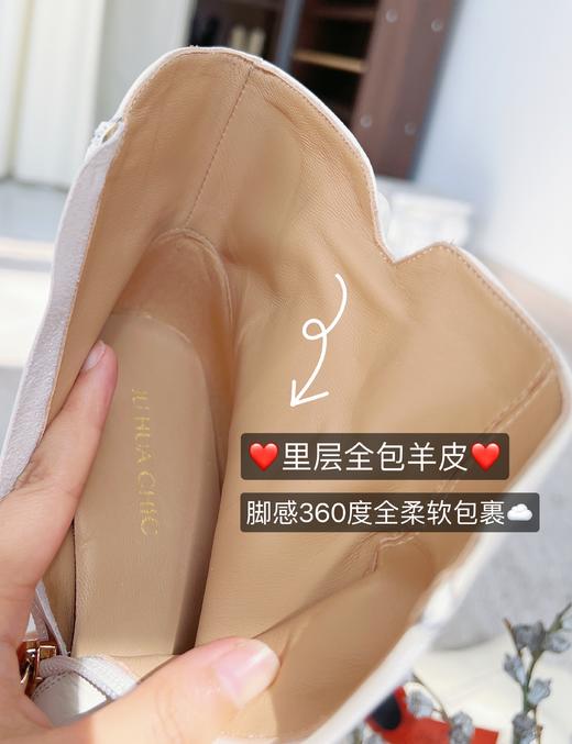 skp奢品牌代工厂定制——秋冬8cm气质尖头高跟短靴高跟鞋 上脚如3厘米左右脚感 【头层胎牛皮+内里全包羊皮】柔软舒服透气 防滑耐磨 尖头显气质显瘦显腿长！气质黑、优雅白两色 商品图6