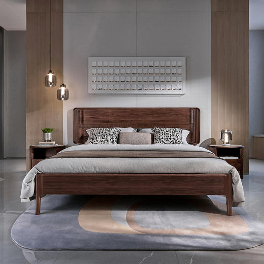 【现代风-CY105床】现代风/卧室/北美黑胡桃木/实木床 商品图0