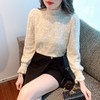 洋气半高领加绒加厚，蕾丝衫保暖上衣KQL-9919 商品缩略图2