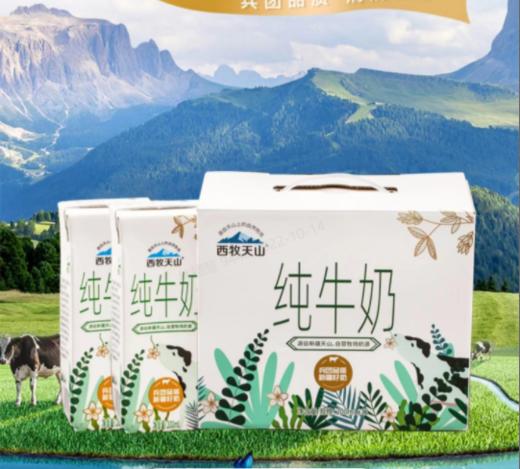 西牧天山新疆纯奶整箱12盒全脂牛奶盒装学生儿童营养早餐奶200ml 商品图0