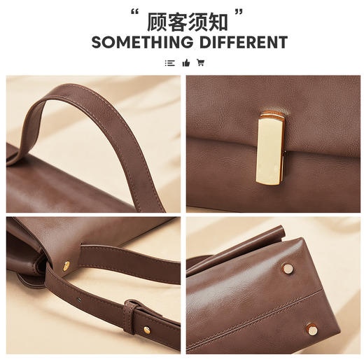【立减30元】Safiya/索菲娅牛皮包包2022新款单肩包女式斜挎包手提女包 SF9136020Y 商品图5