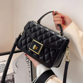 【双11提前购】Safiya/索菲娅二层牛皮2022新款手提包菱格包单肩包女斜挎包女包 SF953017Y