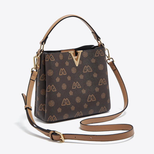 Safiya/索菲娅2022新款印花水桶包单肩包包女式斜挎包手提女包 SF9140022Y 商品图3