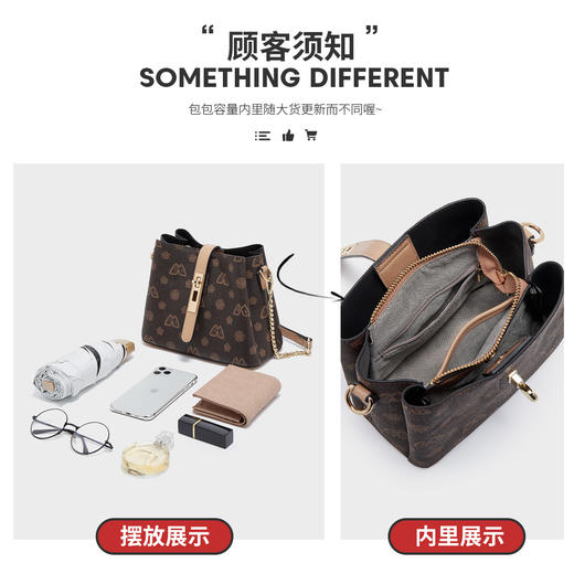 【预热双12】Safiya/索菲娅包包2022新款复古印花水桶包单肩包女式斜挎包女包 SF9158006Y 商品图3
