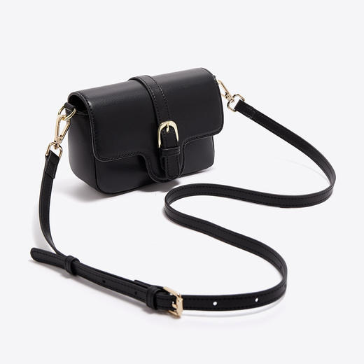 【包包专区】Safiya/索菲娅二层牛皮包包2022新款马鞍包单肩包女式斜挎包女包 SF986004Y 商品图3