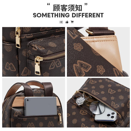 Safiya/索菲娅2022新款印花大容量书包女双肩背包双肩包女包 SF9111003Y 商品图5
