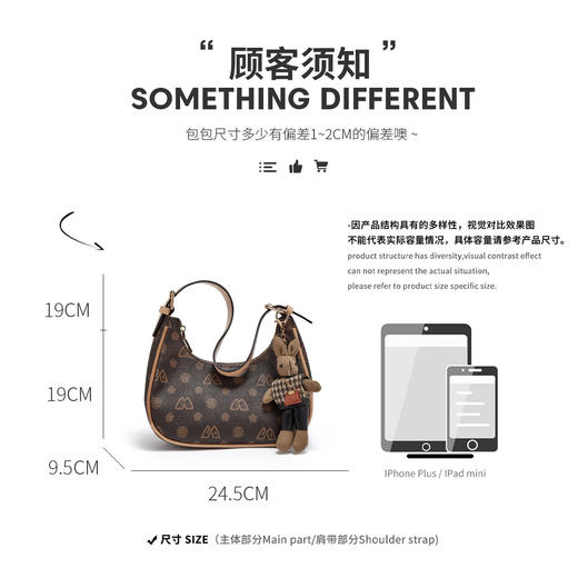 Safiya/索菲娅2022新款印花腋下包单肩包包女式斜挎包手提女包 SF9111006Y 商品图7