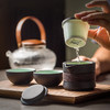 陶瓷旅行功夫茶具快客杯套装便携式包户外一壶二杯陶瓷泡茶壶 燃顶快客杯-白（便携包） 商品缩略图7