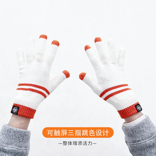 罗兰加洛斯法网手套冬季保暖触屏手套针织加厚法式复古情侣款 商品图2
