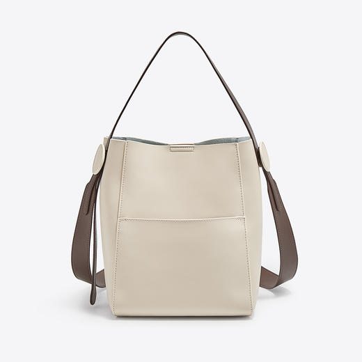 【年底清仓】Safiya/索菲娅二层牛皮2022新款水桶手提包单肩腋下包女斜挎包 SF900111Y 商品图4