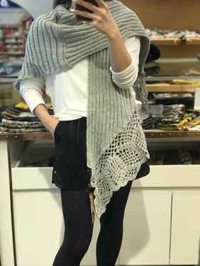 优品堂【圆舞曲】毛线勾花🌸围巾、披肩两用