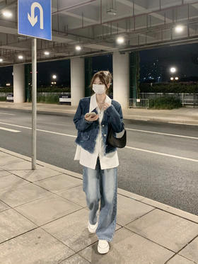 蓝色外套超显白,心动♥一万次！！