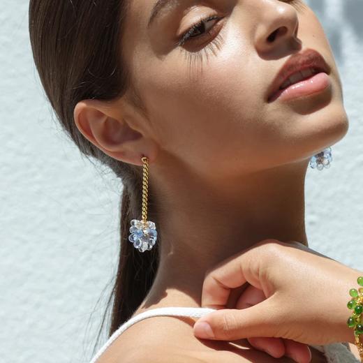 订购6周到｜Annele-Puffy Pops-长款 蓝色 耳环［芬兰设计师］ 商品图4