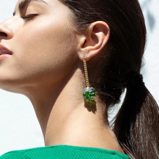 订购6周到｜Annele-Bon Bon-长款 绿色 耳环［芬兰设计师］ 商品图0
