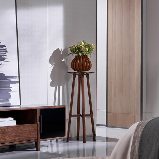 【现代风-CY272花架】现代风/卧室/北美黑胡桃木/实木花架 商品图0