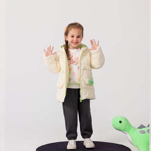 商场同款棉果果冬季女童温柔小清新保暖抗冻耐穿中长款羽绒服M422102922607 商品图0