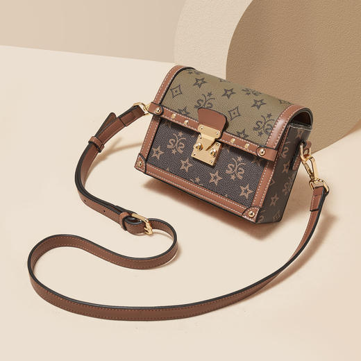 Safiya/索菲娅2022新款印花小方包手机包单肩包包女式斜挎包女包 SF9158011Y 商品图1