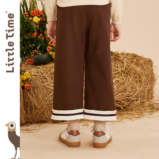 littletime女童法式宽松休闲裤秋冬2022新款韩版儿童加厚九分裤子 商品图3