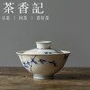 茶香记 青花手绘秀竹盖碗100ml清雅古典青花泡茶碗宋韵功夫茶具 商品缩略图0