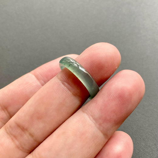 高冰种蓝水雪花棉翡翠指环11.5 商品图7