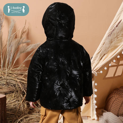 【断码清仓】i-baby儿童恒温羽绒服 白鹅绒时尚星空压印连帽保暖外套E1210396 商品图4