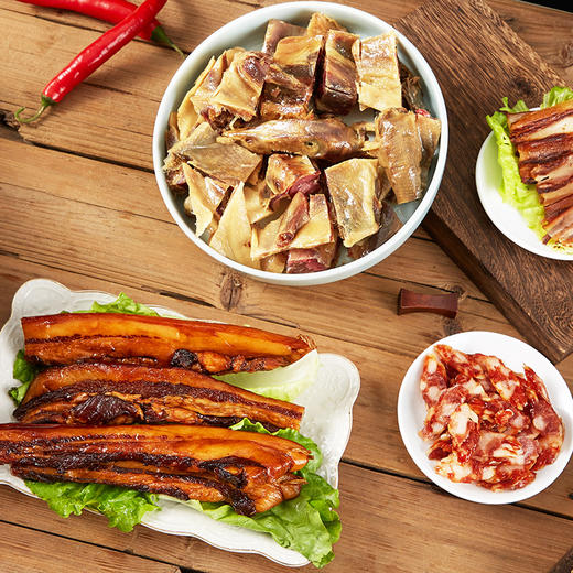 【新晒腊味】象窝腊味三宝大礼盒   内含800g腊肠 800克腊肉  腊鸭一只 商品图8