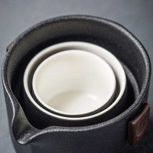 陶瓷旅行便携式快客杯一壶二杯户外小套陶瓷功夫茶具套装防烫 卓越快客杯（禅风白）T1b 商品图7