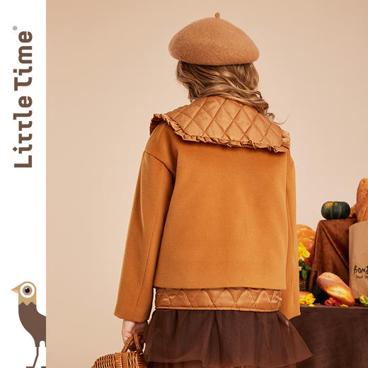 littletime女童小香风马甲外套两件套仿毛呢2022秋冬新款洋气套装 商品图3