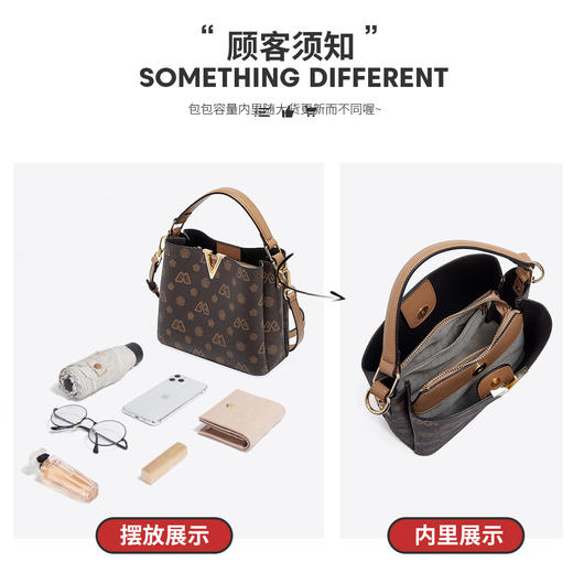 Safiya/索菲娅2022新款印花水桶包单肩包包女式斜挎包手提女包 SF9140022Y 商品图5