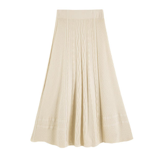 黛唯梵针织半身裙女秋冬天百褶伞裙中长款高腰a字毛线长裙子遮胯显瘦厚 商品图4