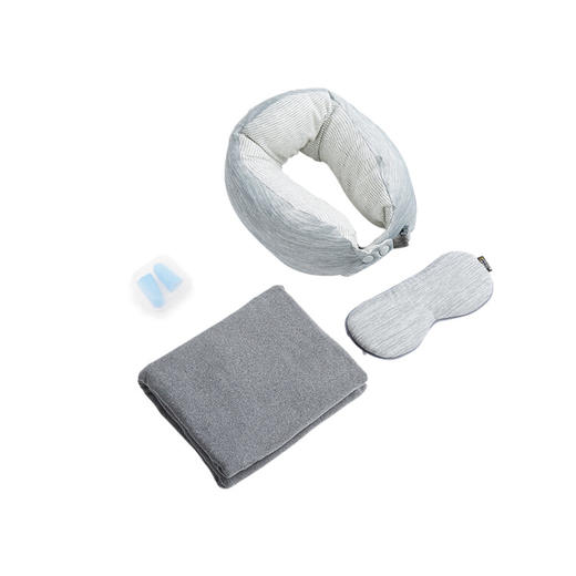 又见美物 旅行出差办公睡眠套装四件套 温凉双面颈枕眼罩披肩毯盖毯围巾收纳包 EB4Z01 商品图0