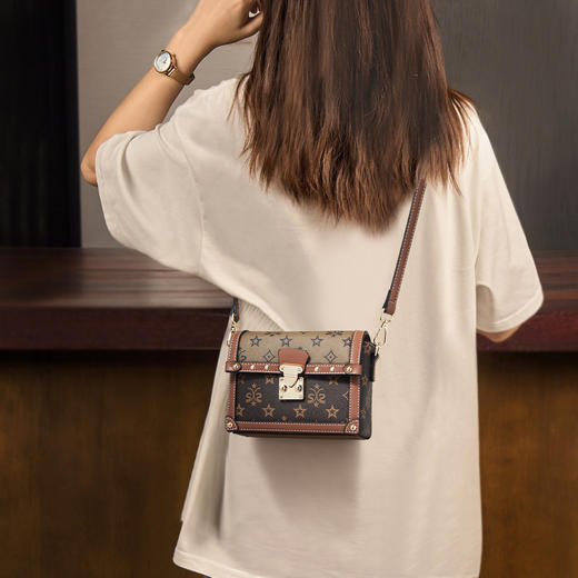 Safiya/索菲娅2022新款印花小方包手机包单肩包包女式斜挎包女包 SF9158011Y 商品图0