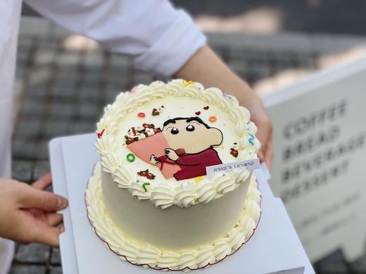 蜡笔小新手绘奶油裱花蛋糕 商品图0