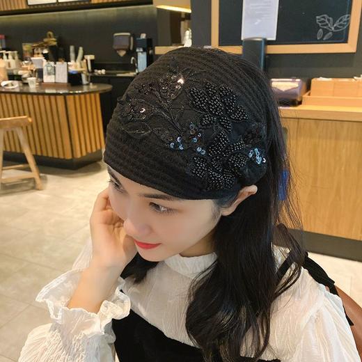 时尚宽边发带女日常外戴头套春秋遮白发头饰头箍女韩国甜美头巾女 商品图7
