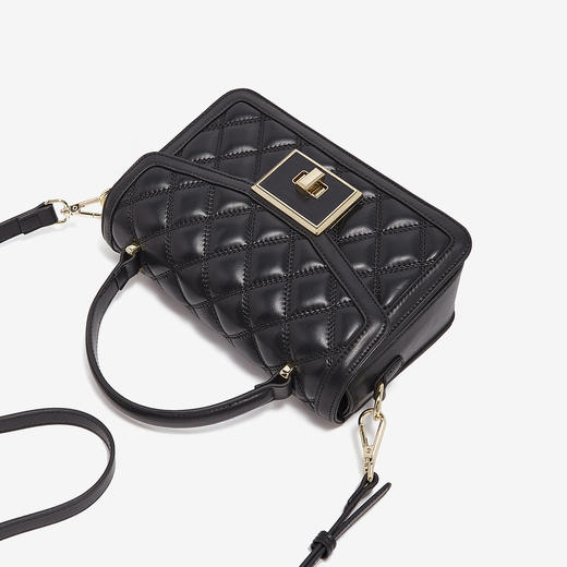 【包包专区】Safiya/索菲娅二层牛皮2022新款手提包菱格包单肩包女斜挎包女包 SF953017Y 商品图8