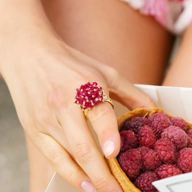 订购6周到｜Annele-Garden Rose-玫红覆盆子 戒指［芬兰设计师］