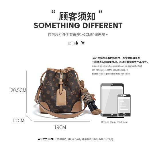 Safiya/索菲娅2022新款印花腋下水桶包单肩包包女斜挎包手提女包 SF9140024Y 商品图6