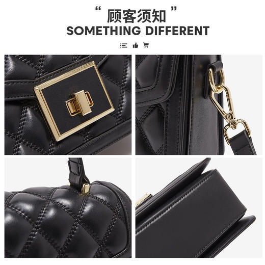 【包包专区】Safiya/索菲娅二层牛皮2022新款手提包菱格包单肩包女斜挎包女包 SF953017Y 商品图7