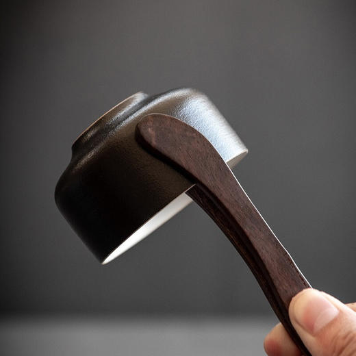 陶瓷六君子泡茶工具配件黑檀木茶刮茶夹茶针茶剪刀6君子套装 怀远君子桶（有扣）+五君子 商品图5