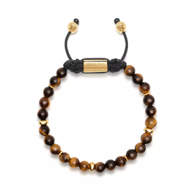 订购7周到｜Nialaya-Tiger Eye-男士 虎眼石 金珠 手链［美国设计师］