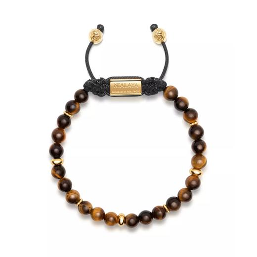 订购7周到｜Nialaya-Tiger Eye-男士 虎眼石 金珠 手链［美国设计师］ 商品图0