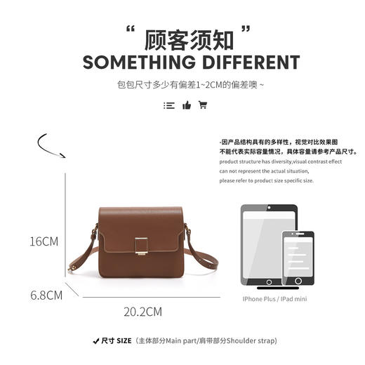 Safiya/索菲娅牛皮2022新款小方包单肩包包女式斜挎包女包 SF997009Y 商品图7