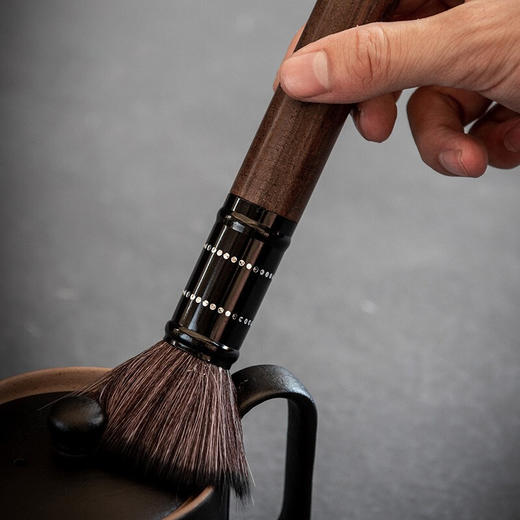 陶瓷六君子泡茶工具配件黑檀木茶刮茶夹茶针茶剪刀6君子套装 怀远君子桶（有扣）+五君子 商品图4