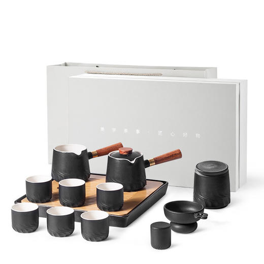 功夫茶具套装家用客厅陶瓷茶壶茶盘泡茶简约日式小套礼盒轻奢 伊-墨山双侧把套装（12头）Vi3b 10件 商品图9